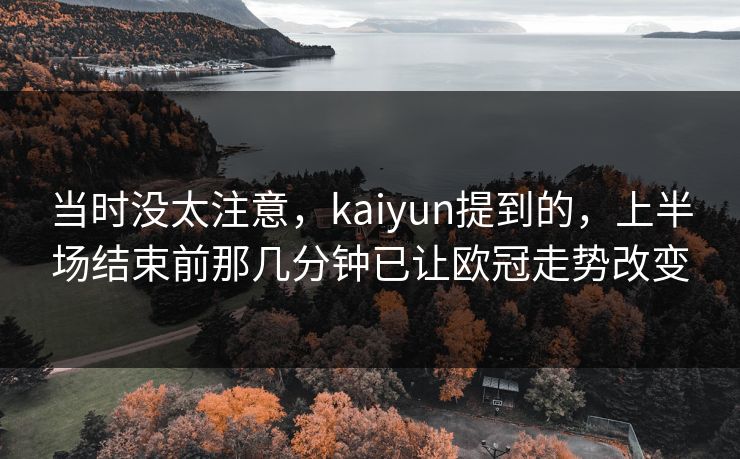 当时没太注意，kaiyun提到的，上半场结束前那几分钟已让欧冠走势改变